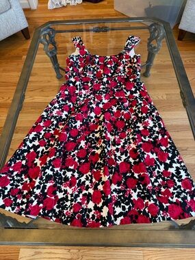White House Black Market Girls Red and Black Floral Sundress